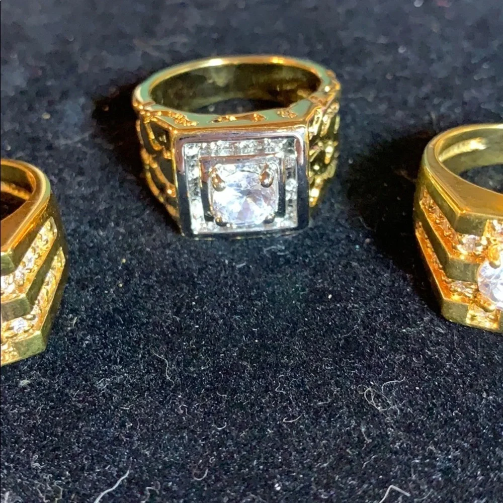 Costume CZ Golden Color Statement Rings - WOW!!!!